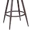 Armen Living Justin 26" Counter Height Swivel Vintage Brown Faux Leather Bar Stool with Brown Metal Legs LCJTBABRBR26 - alternate 5